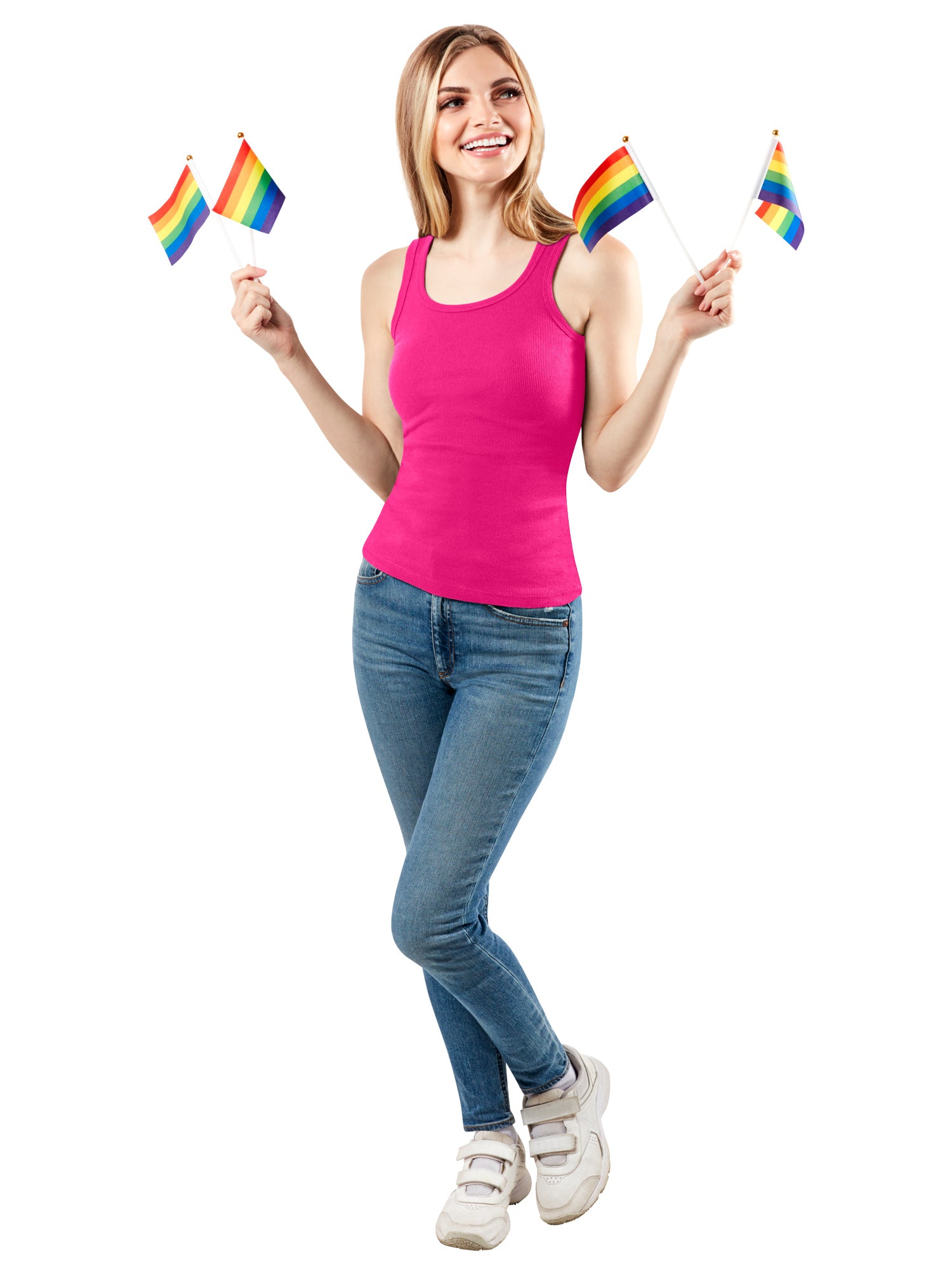 Adult Rainbow Pride Mini Flags - 6 Piece - costumes.com