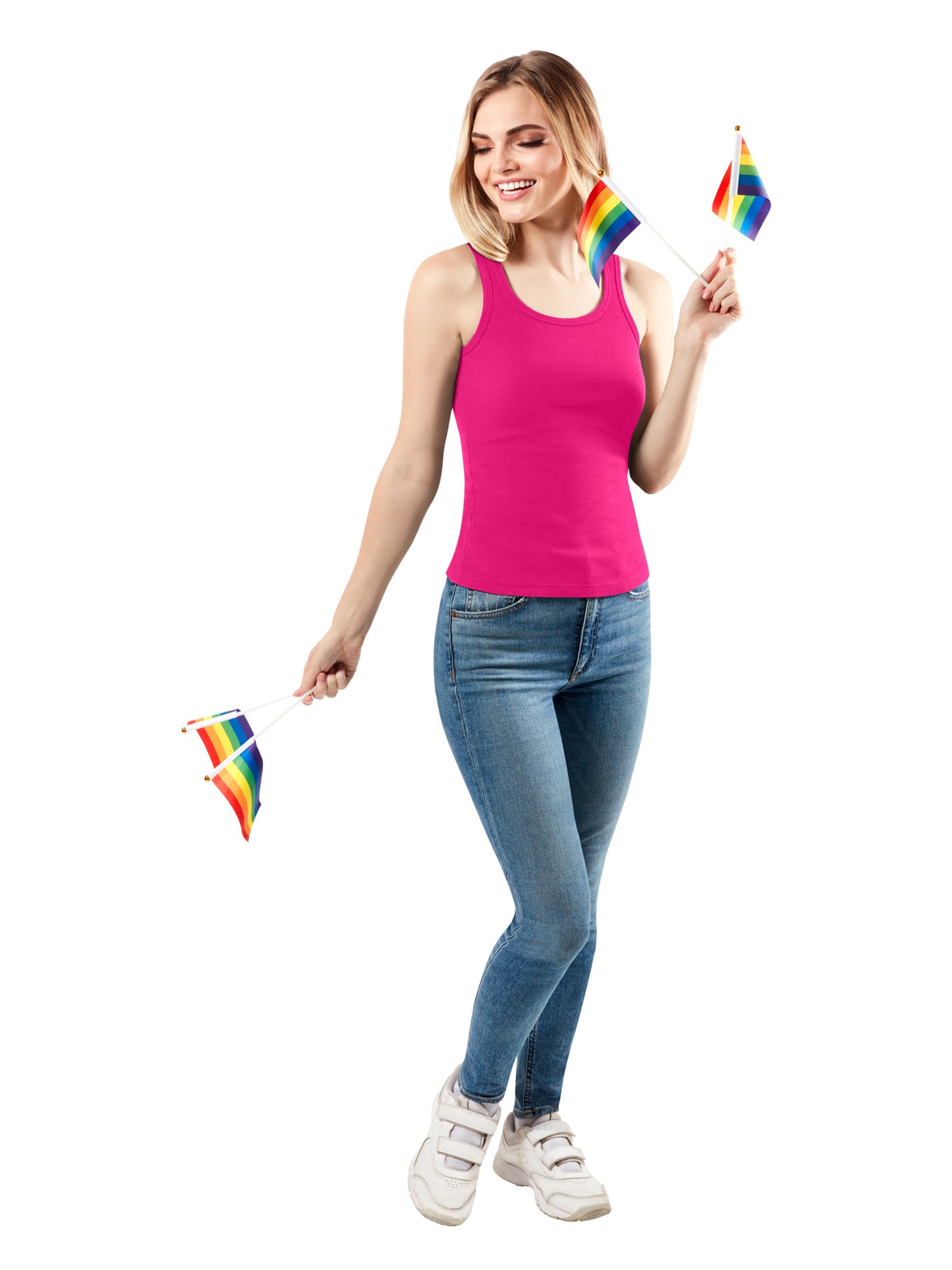 Adult Rainbow Pride Mini Flags - 6 Piece - costumes.com