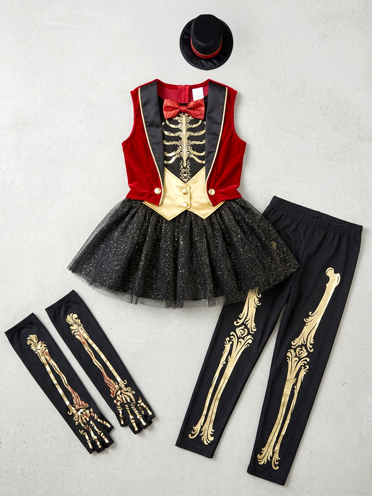Girls' Circus Ringmaster Skeleton Costume - costumes.com
