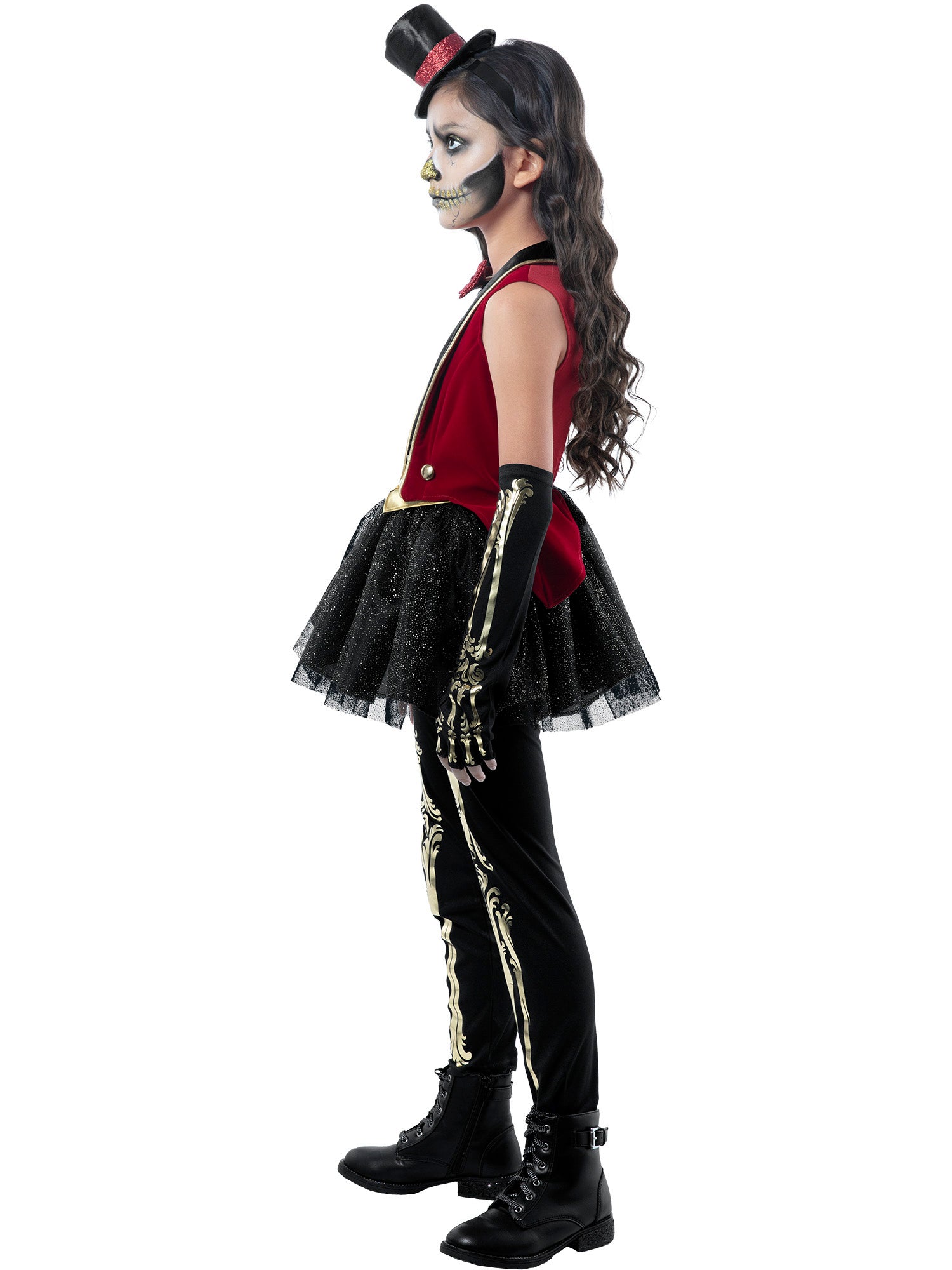 Girls' Circus Ringmaster Skeleton Costume - costumes.com