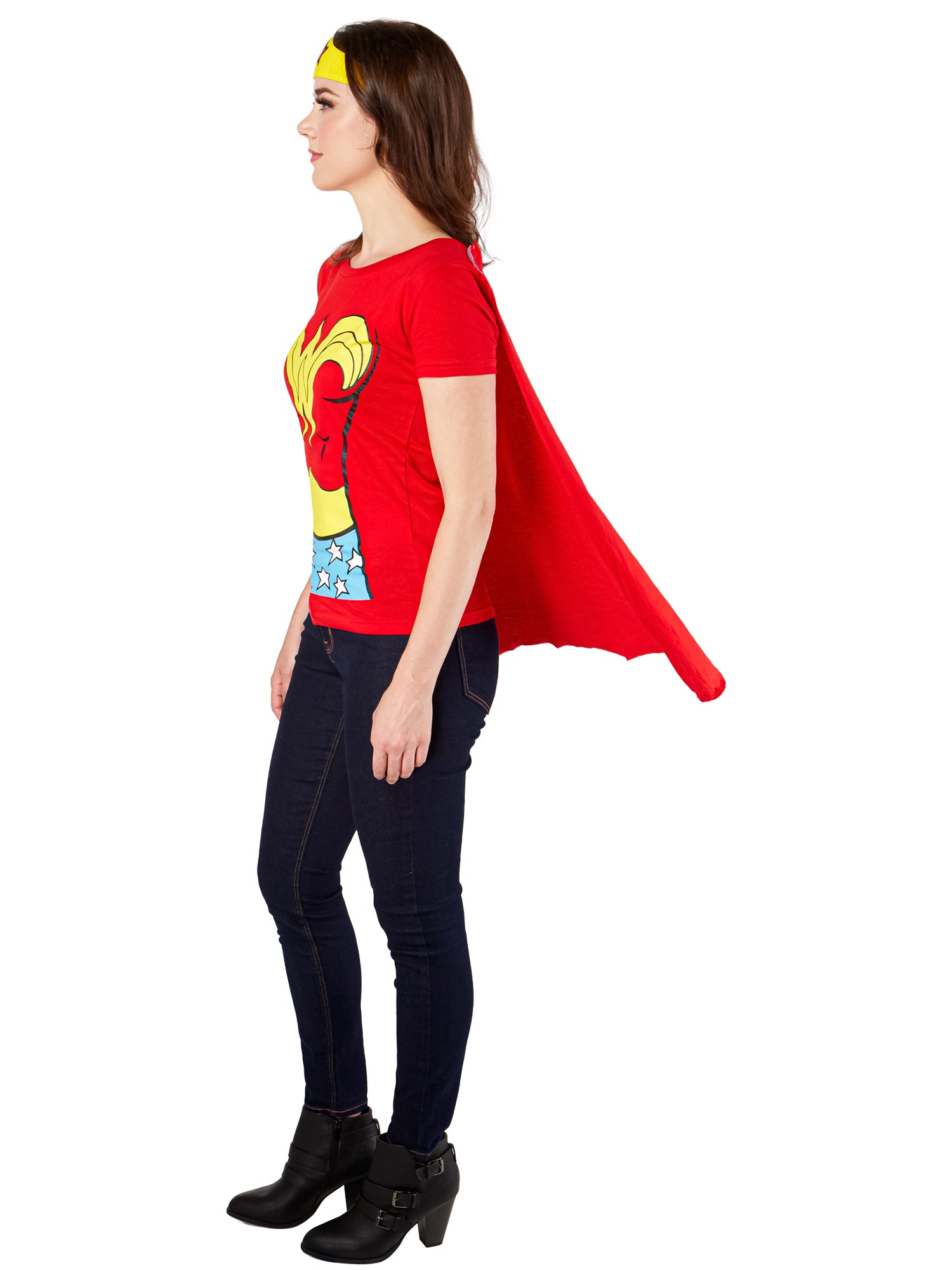 Women's Wonder Woman T-Shirt, Cape and Tiara Set - costumes.com