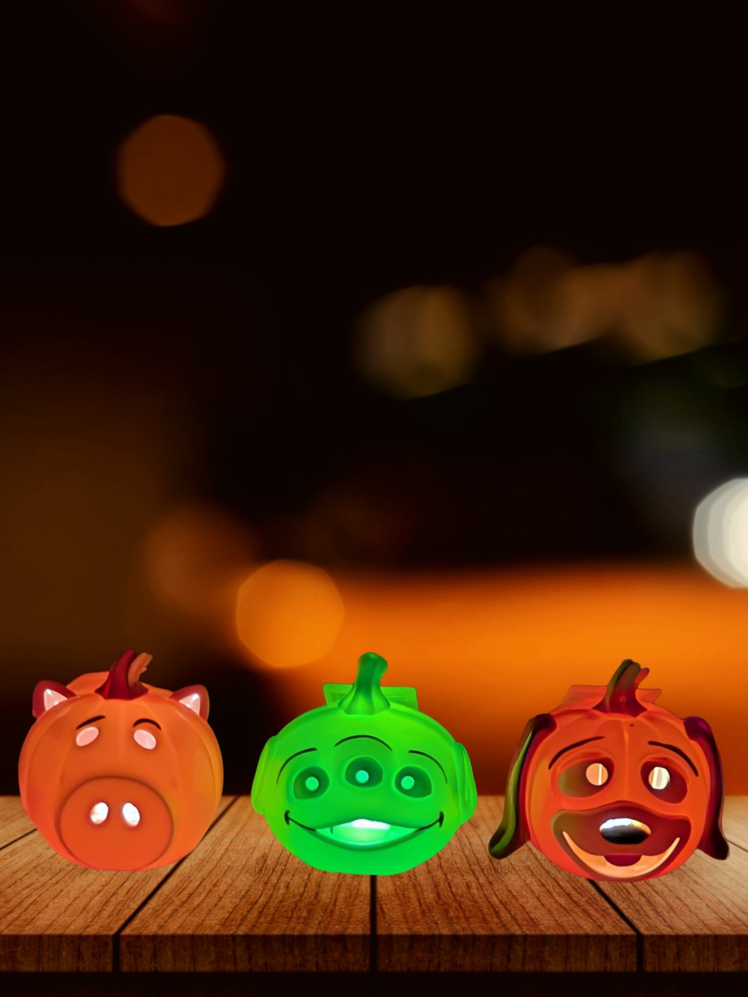 3.25 Inch Toy Story Slinky, Alien & Hamm 3 Character Assortment Light Up Pumpkin - costumes.com