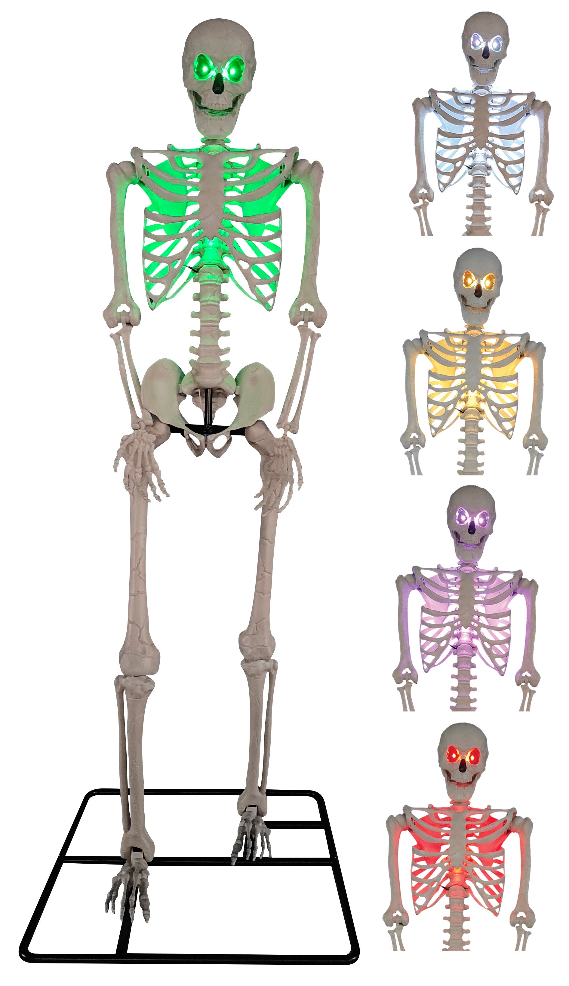 10 Foot Light Up Colossal Skeleton Standing Prop - costumes.com