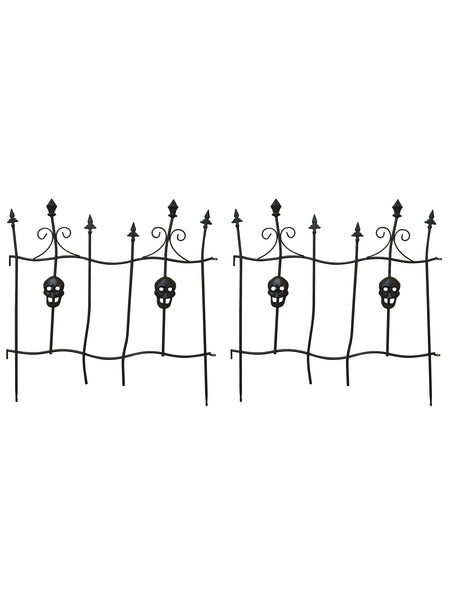 26-inch Iron Skull Fence - Set of 2