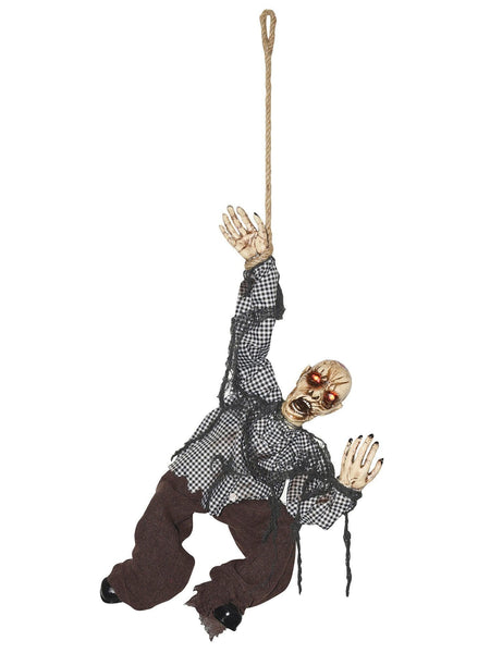 2 Foot Hanging Zombie Man Light Up Animated Prop