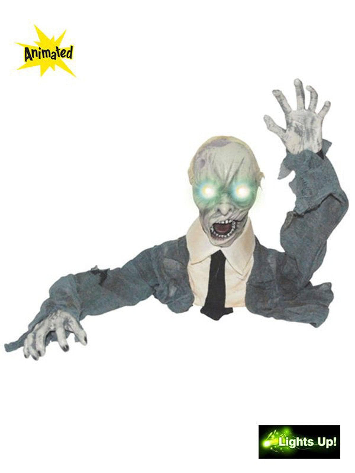 4.5 Foot Zombie Groundbreaker Light Up Animated Prop - costumes.com